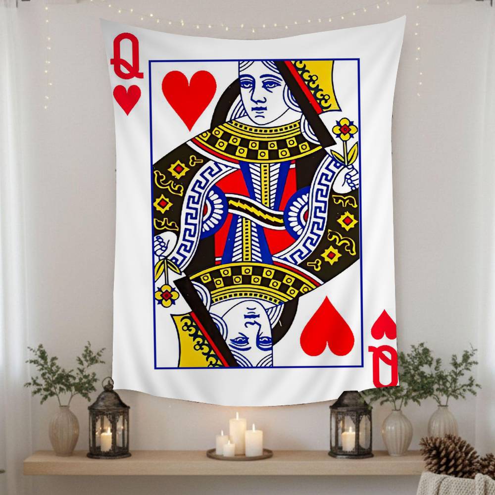 Vintage Poker Anime Tapestry Hanging Tarot Hippie Wall Rugs Dorm Home Decor