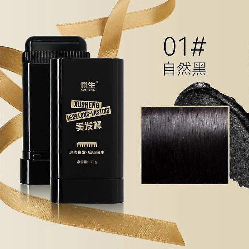 Temporary Black Hair Color Brush 20g for Instant Precision Root Touch Up and Mess Application