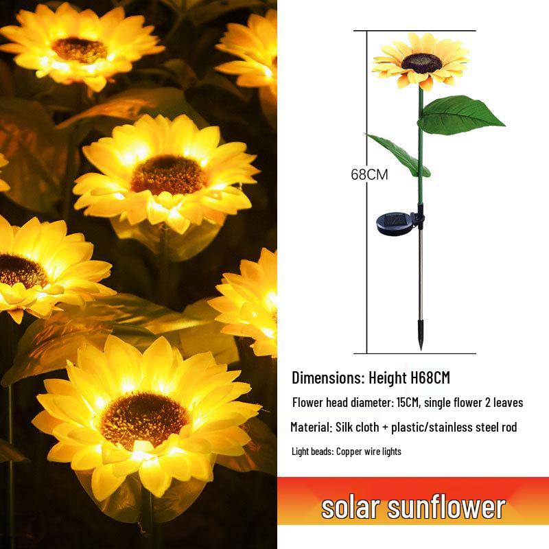 Cross-Border LED Solar Sunflower Lawn Lamp – Outdoor Decorative Garden Light
