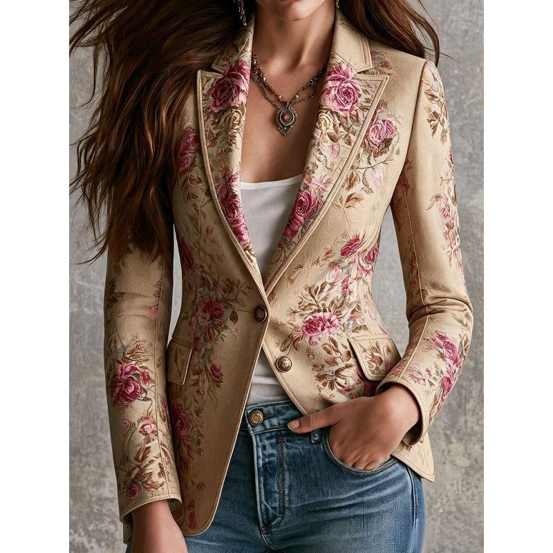 PEYWOW Jaquetas e casacos femininos vintage casuais outono inverno manga comprida gola POLO
