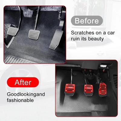 Kit de couvre-pédales de voiture antidérapants robustes - Repose-pied en aluminium pour véhicules à transmission manuelle