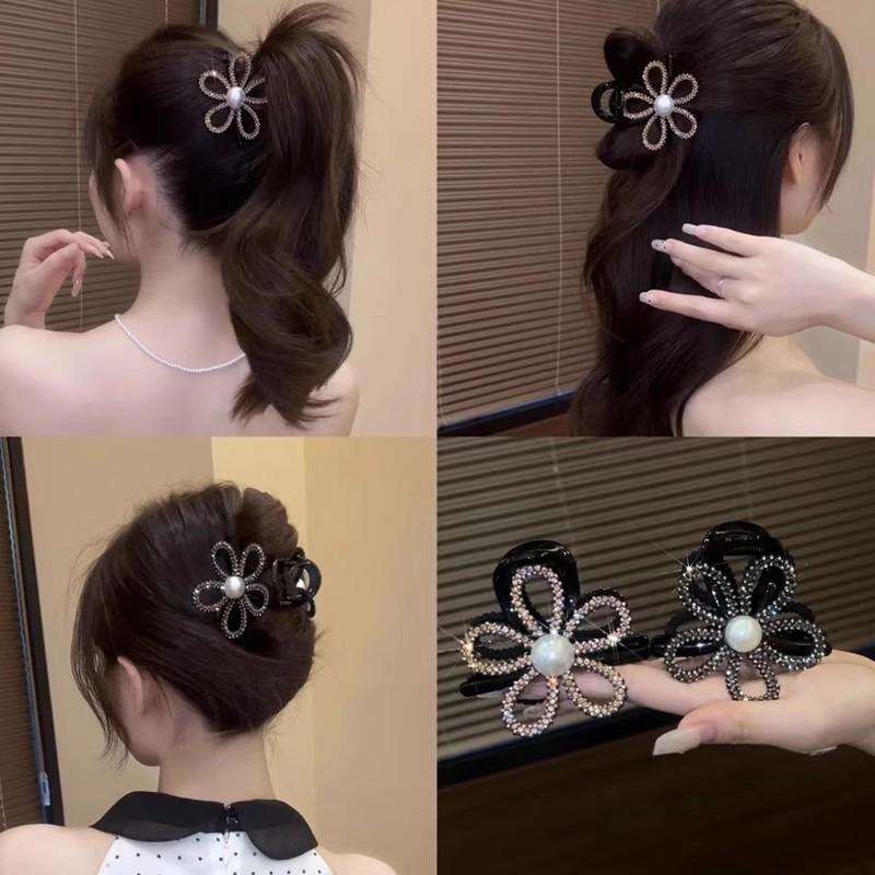 2pcs/set Elegant Rhinestone Hollow Flower Hair Claws For Women Girls Sweet Hair Ornament Hair Clips Hair Accessories