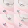 Copper Metal Sisters Friendship Series Pink Heart Charm Bead Component Forever Love Bead Components Compatible With Authentic Original Bracelet High