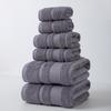100% Cotton 600GSM Terry Woven Solid Color Gray Thick Luxury Bath Towel Quick-Dry Soft Hotel Use Hand Towel