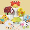 Wooden Animal Baby Walker & Pull Toy for Infants and Toddlers