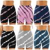 High-Waisted Seamless Yoga Leggings Women Tie-Dye Print Running Shorts Butt-Lifting 3/4 Length Fitness Pants