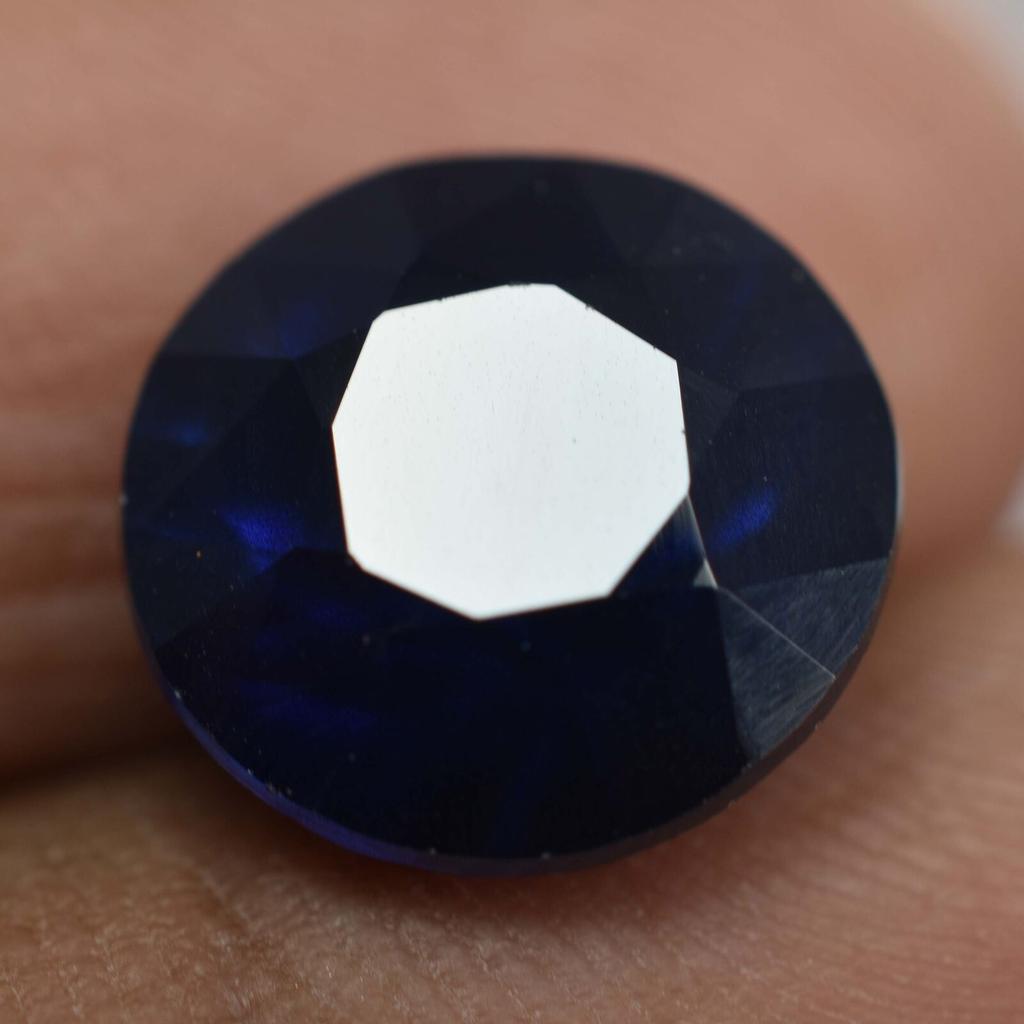 Natural Blue Sapphire Loose Gemstone Ceylon 4.70 ct Round Earing Size September Birthday Birthstone