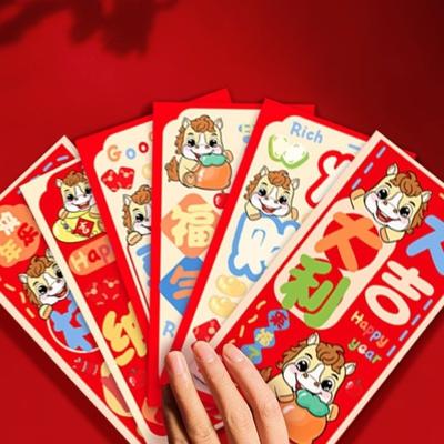 6pcs Chinese Tradition 2026 Horse Year Money Envelope Best Wishes Lucky Money Spring Festival Envelope Cartoon Red Envelope