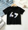 Kids Black Short Sleeve T Shirt Realistic Wireless Earbuds Pattern Print Crew Neck Boys Girls Trendy Casual Summer Tee