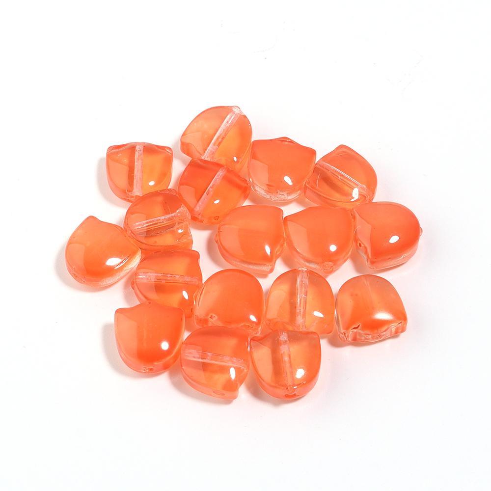 50pcs/lot Tulips Flower Lampwork Beads Leaf Glass Color Loose Beads for Jewelry Making DIY Bracelets Necklace Earring Supplies
