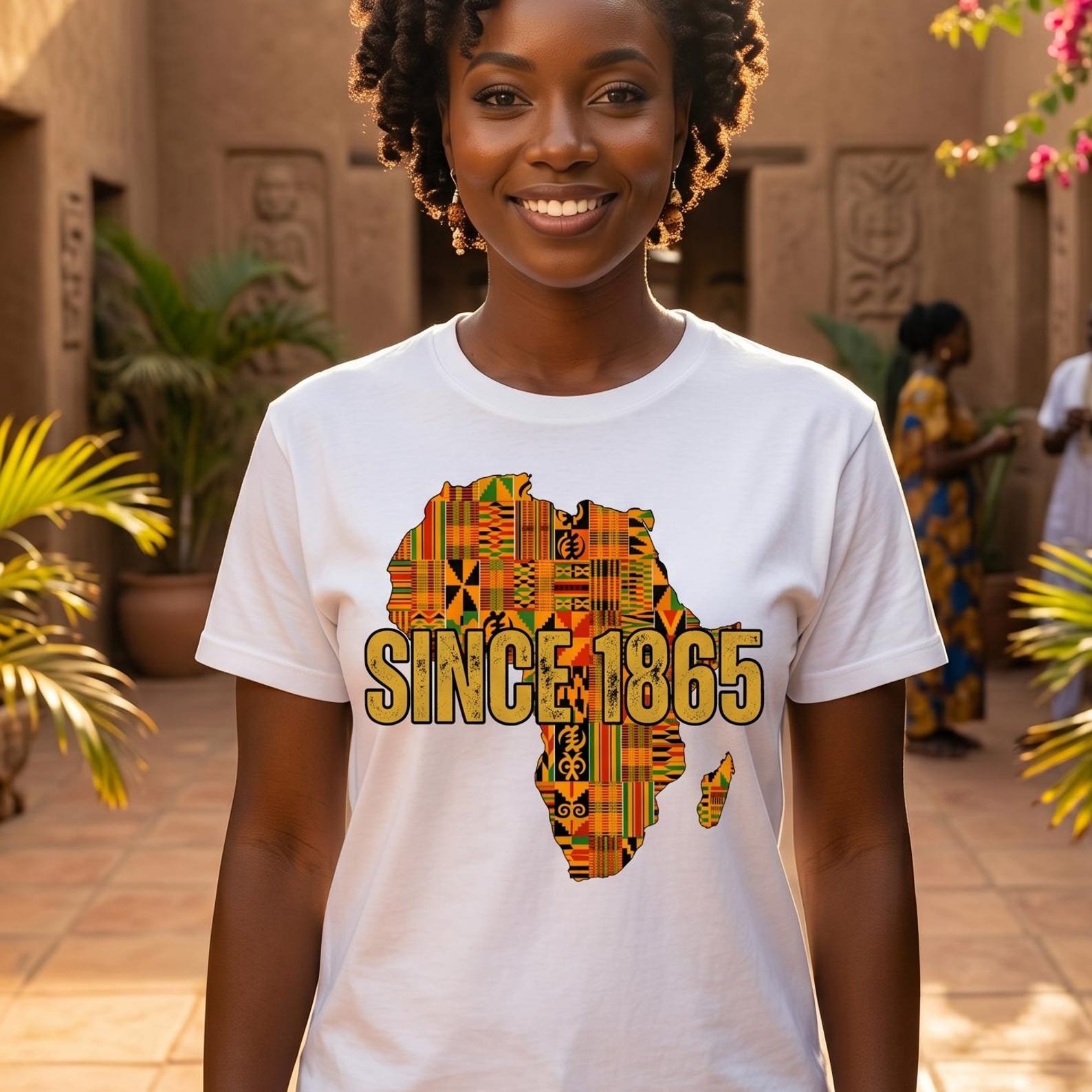 Africa Kente Map Shirt Since 1865 Pan African Heritage Tee Afrocentric Top 3XL