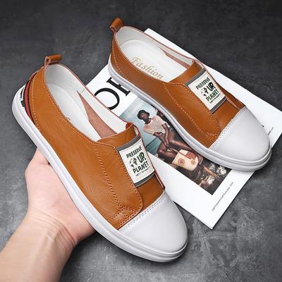Fashion Hot Sale Mens Sneakers New Light Casual Shoes for Men Breathable Flats Slip On Man Leather Shoes Comfortable Summer Skate Shoes