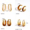 Modern Geometric Resin Stainless Steel Earring For Women With Gold Plating And Elegant Style