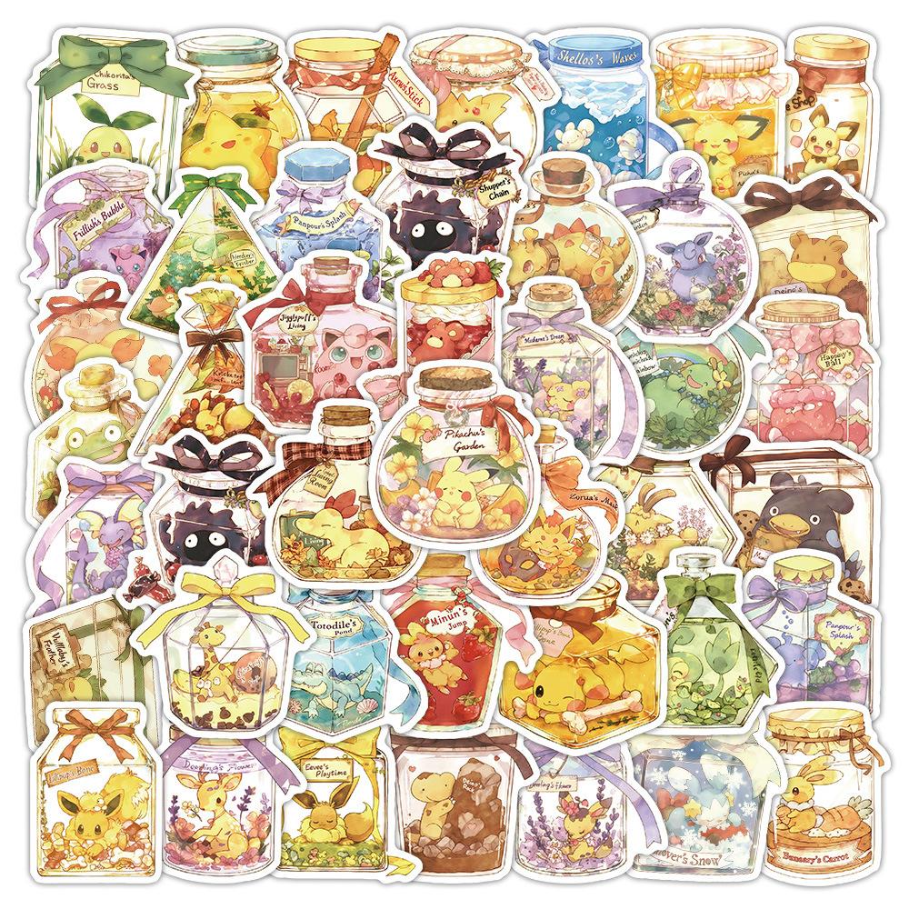 

75PCS Kawaii Cartoon Bottle Stickers Cute Anime Decals Kids Toy Laptop Diary Phone Luggage Sticker Decor