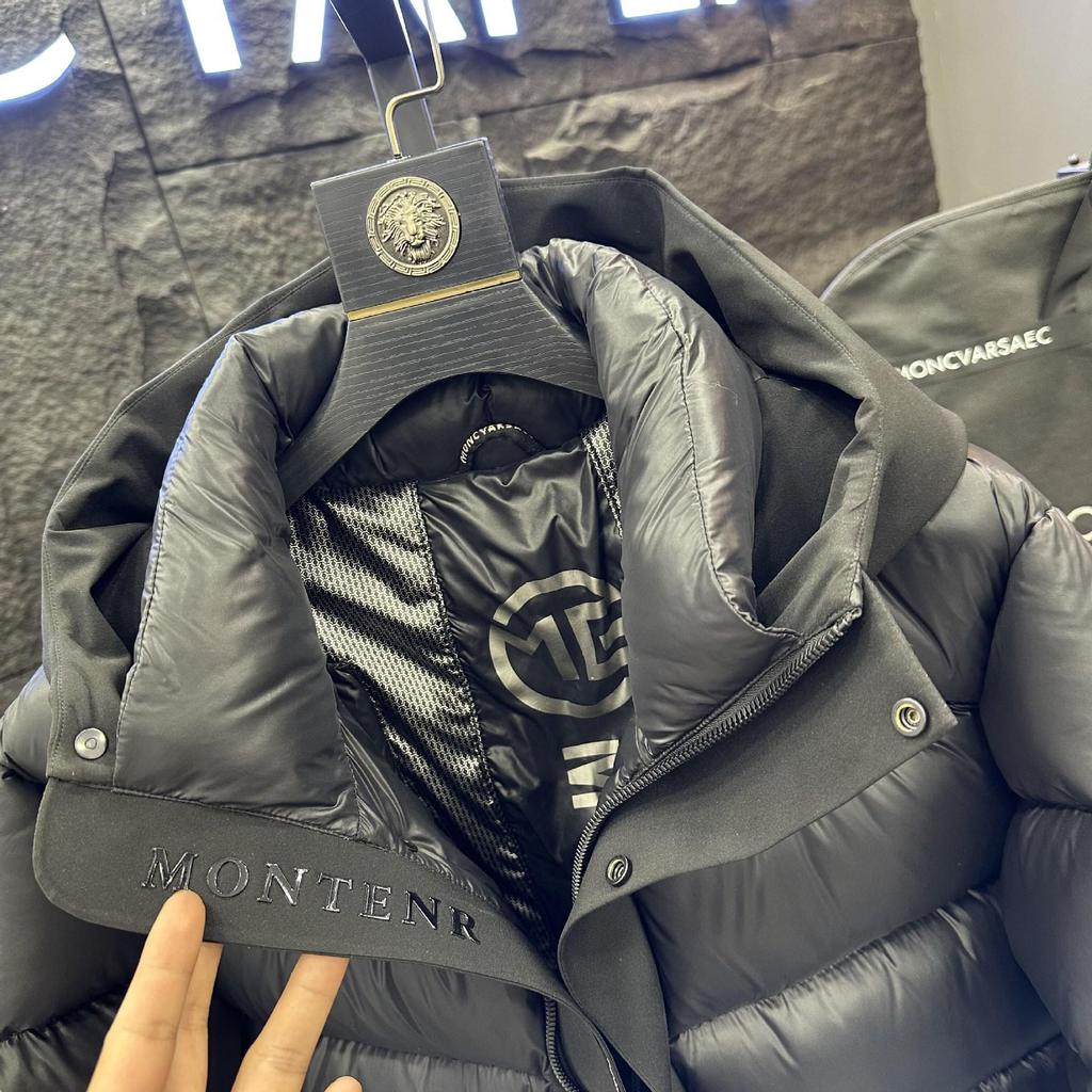 2025 Black Warrior Hooded Puffer Jacket: Men’s Trendy Thick Warm Winter Coat Unisex