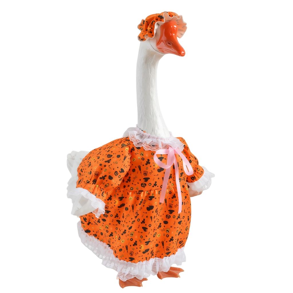 Porch Goose Outfit Holiday Costume Set with Dress and Bonnet Suitable for Indoor Outdoor Decorative Use