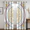 Boho Psychedelic African Women Art Black Stars Moon Panel Thin Shading Polyester Window Curtain for Bedroom Living Room Decor