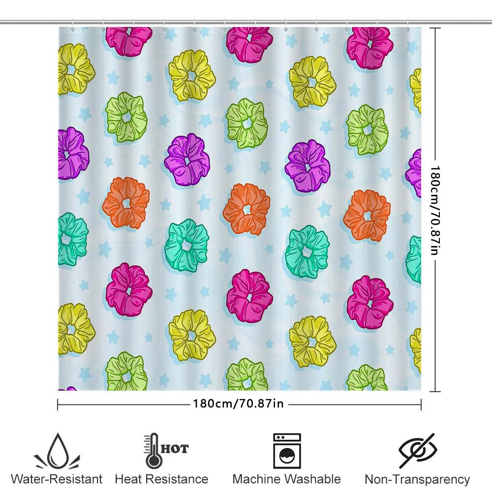 Floral Shower Curtain Tropical Flowers Waterproof Bathroom Decor Vintage Patterned Fabric Liner for Home