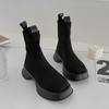 Fashion Platform Mesh Sock Boots for Women Autumn Soft Sole Increase Women's Shoes Designer Black Casual Stretch Boots Female
