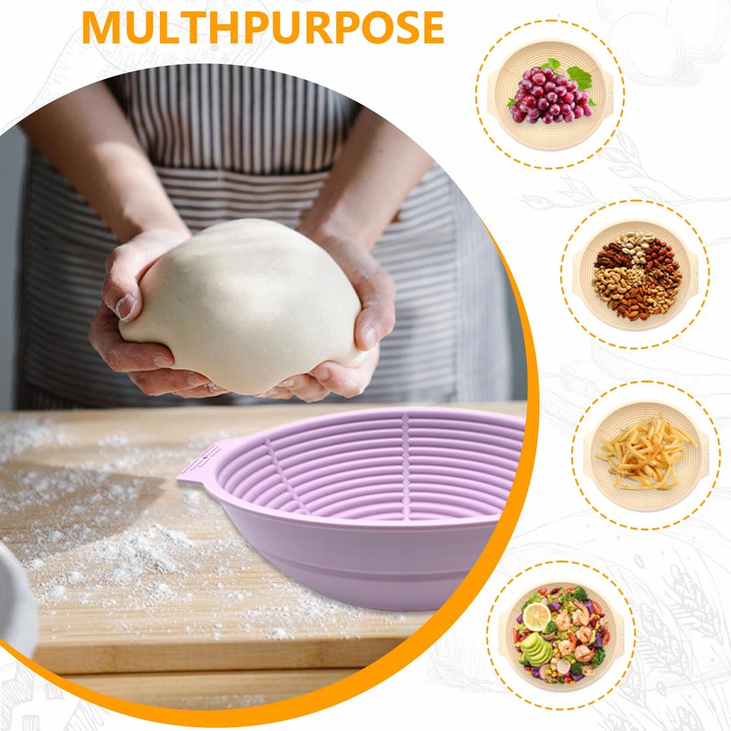 Collapsible Silicone Bread Non-stick Bread Proofing Baskets for Sourdough Baking for Various for Bread Baking Rising Tool