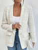 European and American Plaid Long-Sleeve Lapel Suit Coat