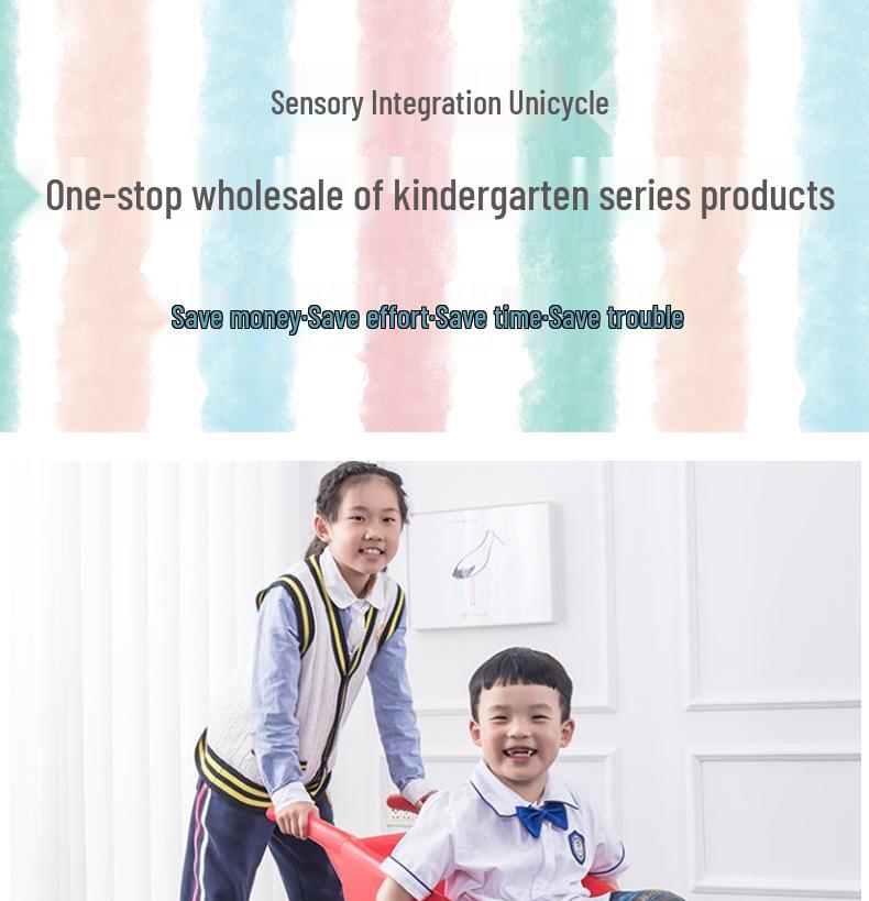 Children's Sensory Unicycle Wheelbarrow Push Cart: Thickened Plastic Balance Bike