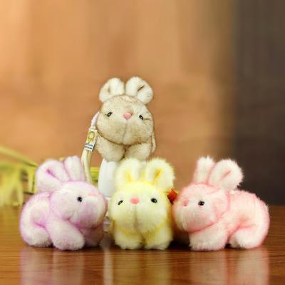 Süßer Promi-Hase Plüsch Schlüsselanhänger Anhänger - Bunte Hasenpuppe für Taschen