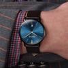 Men's ultra-thin 6.5mm watch, simple, fashionable, casual, business watch, Japanese quartz movement, 40mm dial, genuine leather band, unisex (yellow