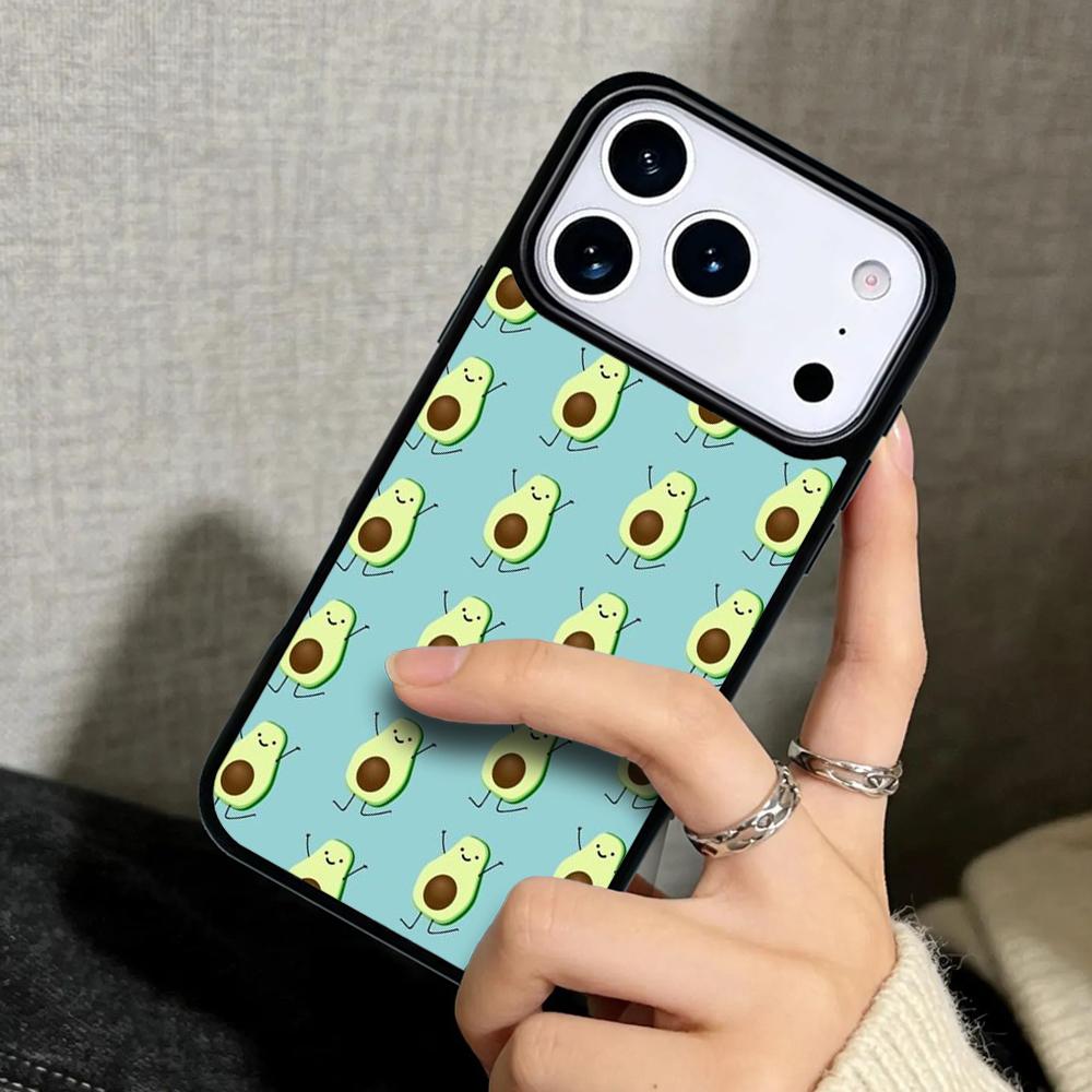 Capa Case for iPhone 17 Air 16 Pro Max 15 Plus 11 13 Mini 14 12 Back Phone Cover Cute Avocado Fruits