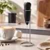 Freestanding Milk Frother Stand Round Base Space Saving Egg Beater Stand Dual Support Rings Frothing Wand Holder