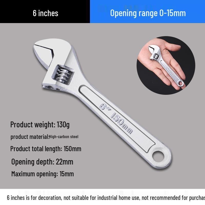 Wielofunkcyjny zestaw kluczy nastawnych 12 cali z kluczem płasko-oczkowym i małą szczęką, duży zakres regulacji, zawiera klucz do rur 8 cali.