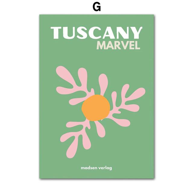 Massivholzrahmen Abstrakte Palmblattkoralle Reise Bunte Vintage Poster und Drucke Nordischer Stil Leinwandmalerei Wandkunst Wohnzimmerdekoration