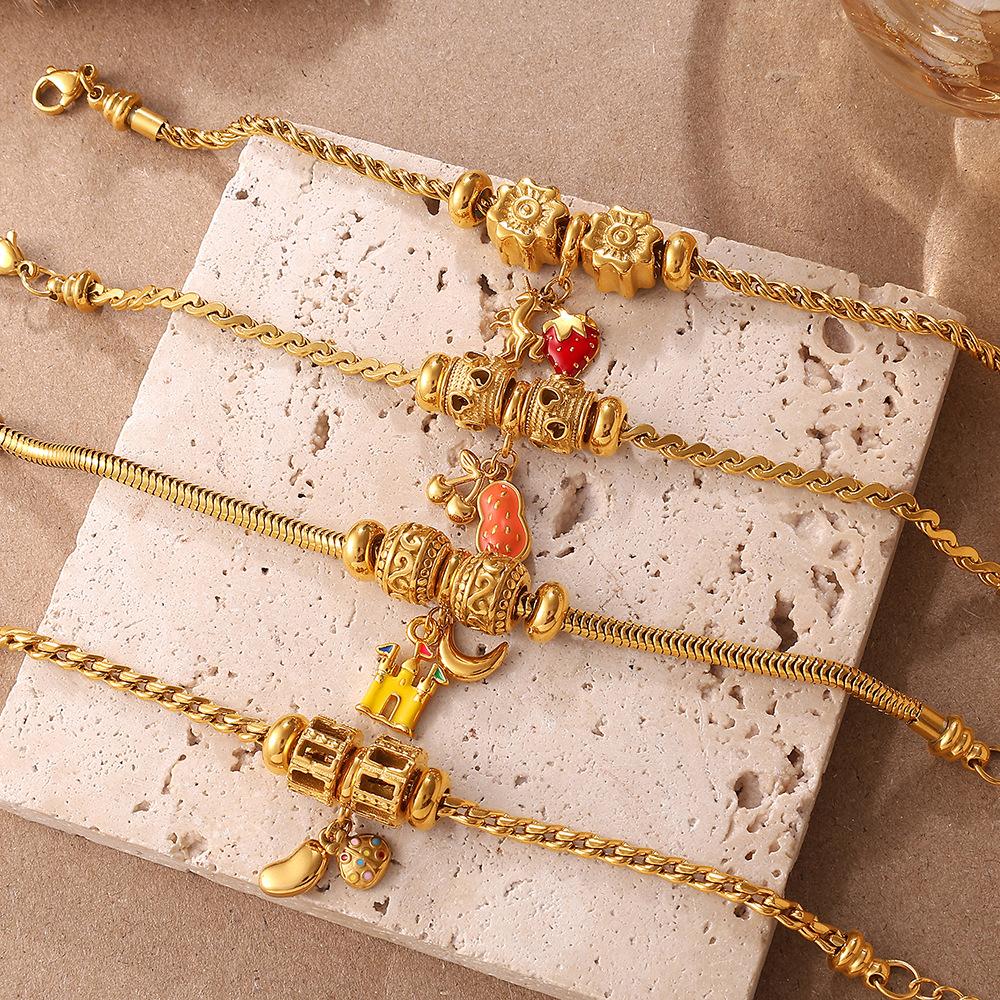 Fashion DIY Diverse Pendant Bracelet Non-fading Gold-plated Light Luxury Bracelet Jewelry