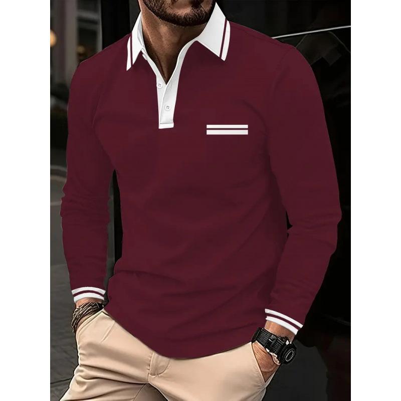 2026 New Men's Hot-selling New Long-sleeved POLO3D Digital Printing Simple Versatile Lapel Casual POLO Shirt