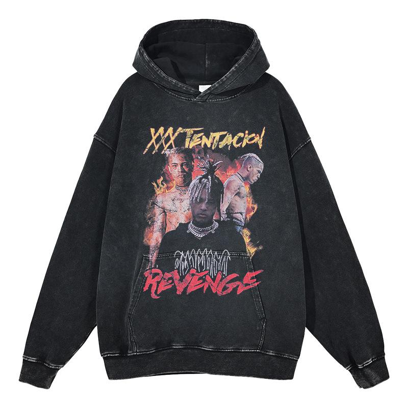 American Retro XXXTentacion Character Print Hip Hop Hoodie Sweatshirt