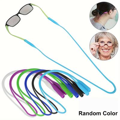 6 buc Curele de Reținere Silicon pentru Ochelari, Culori Aleatorii, Suport Flexibil pentru Ochelari, Cordon Anti-alunecare pentru Ochelari, pentru Sport și Purtare Zilnică - Pachet Culori Aleatorii