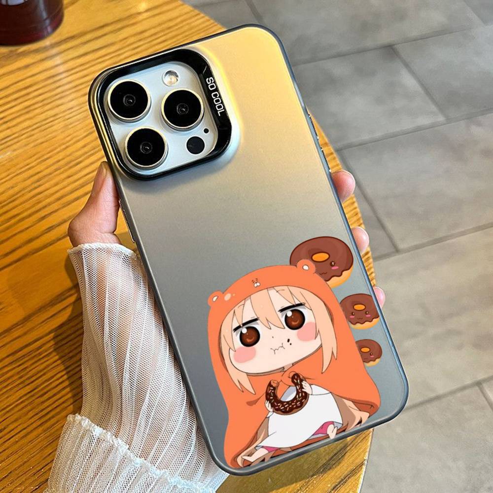 Anime Cute U-Umaru-Chan-S Phone Case For iPhone 16 17 15 14 12 13 Pro Max Black Candy Matte Shockproof Cover