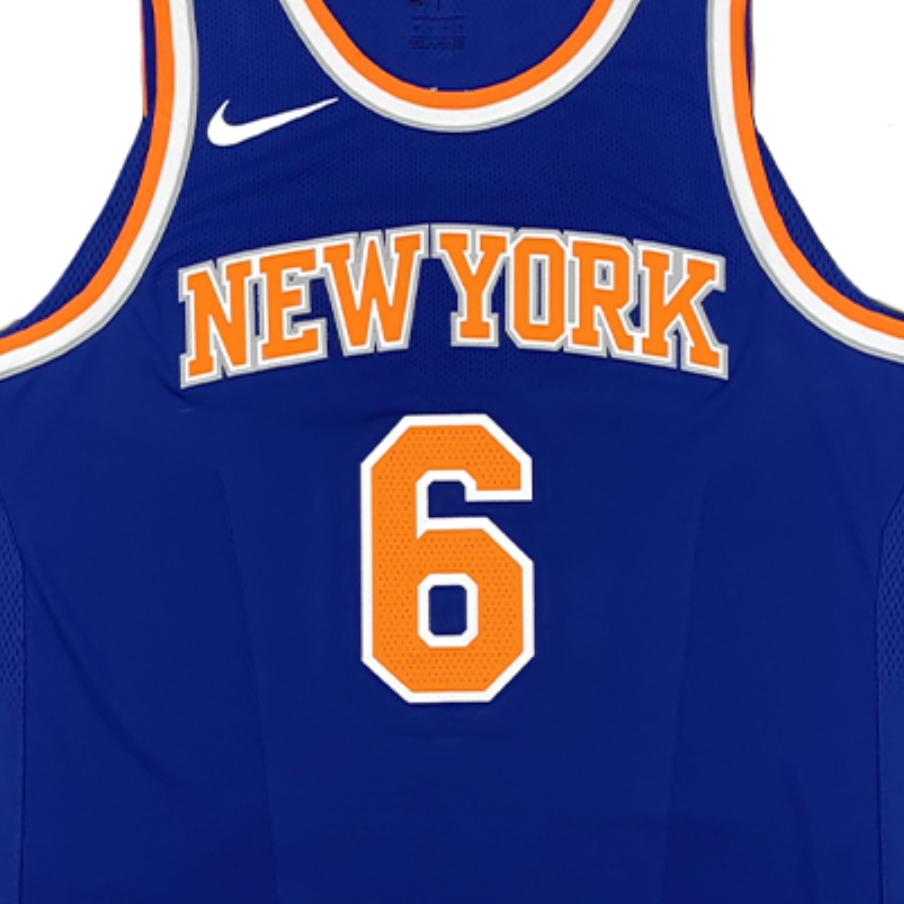 Nike X NBA Samenwerking New York Knicks Porzingis Mode Comfortabel Zacht Huidvriendelijk Basketbalshirt Uniseks shirt Blauw 863032-495