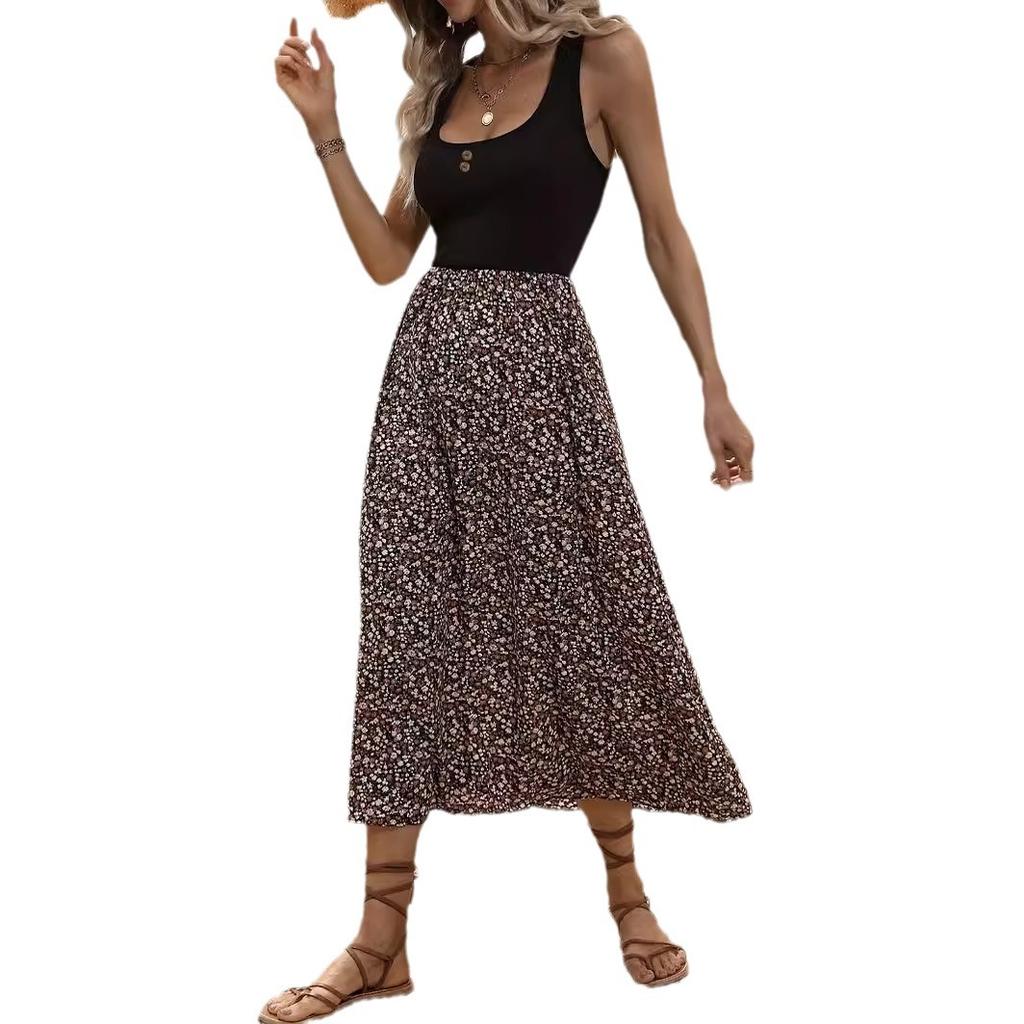 New printed sleeveless long dress