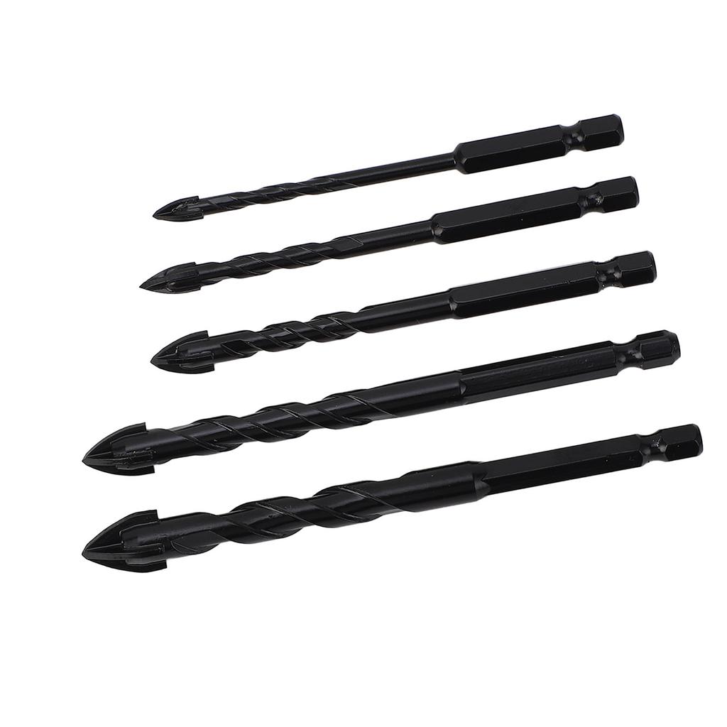 5PCS Set Masonry Drill Bits Cemented Carbide 1/4 Inch Hex Shank Professional Concrete Drill Bits