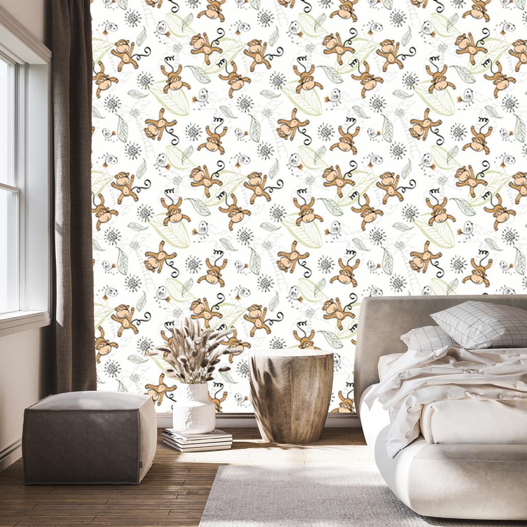 Monkeys Wallpaper for Living Room and Bedroom 50x1000