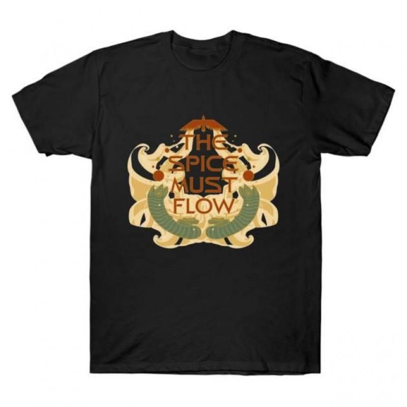 The Spice Must Flow 0408 DUNE Sic fi fan Gift t shirt 100 cotton printed tee Shortsleeve Graphic clothes All size Tops S6XL S