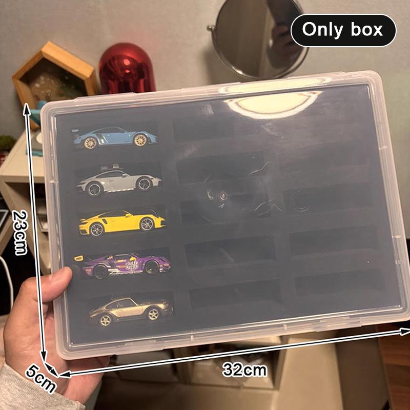 1/64 Auto-Modell Vitrine mit Schutz-Baumwollplatte, 15 Fächer Aufbewahrungsbox für Hot Wheels, Transportschutzbox