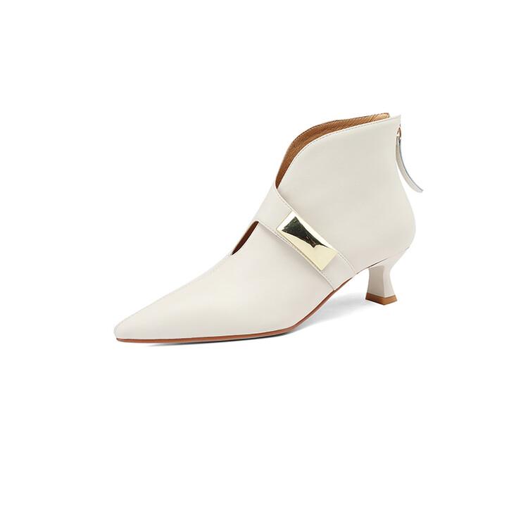 Fashion New Split Leather Ankle Boots Autumn/Winter Women Boots Pointed Toe Thin Heels Boots for Women Fashion Boots Women Zapatos Mujer