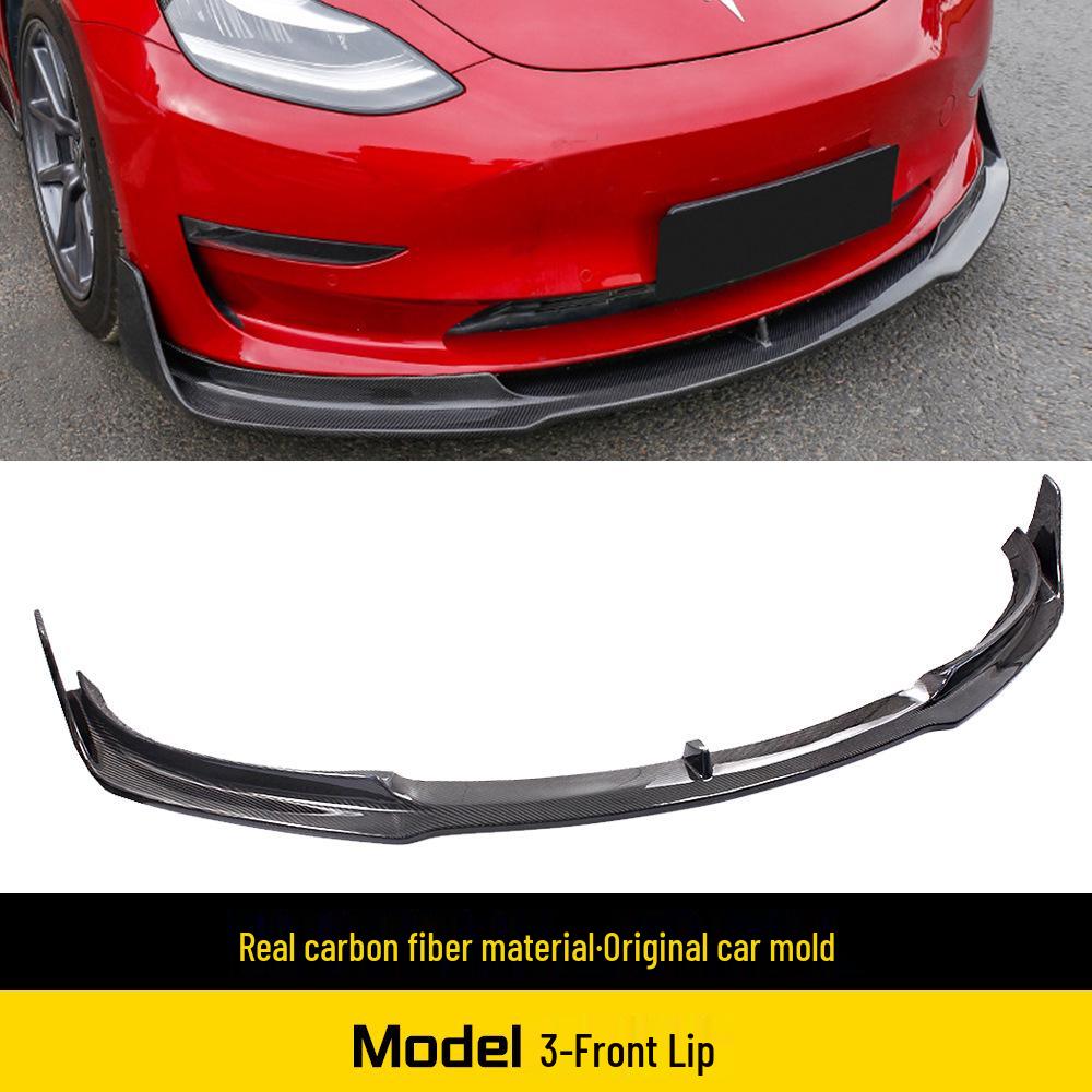 Real Carbon Fiber Body Kit: Front Lip, Side Skirts, Rear Lip, Rear Spoiler for Model 3.