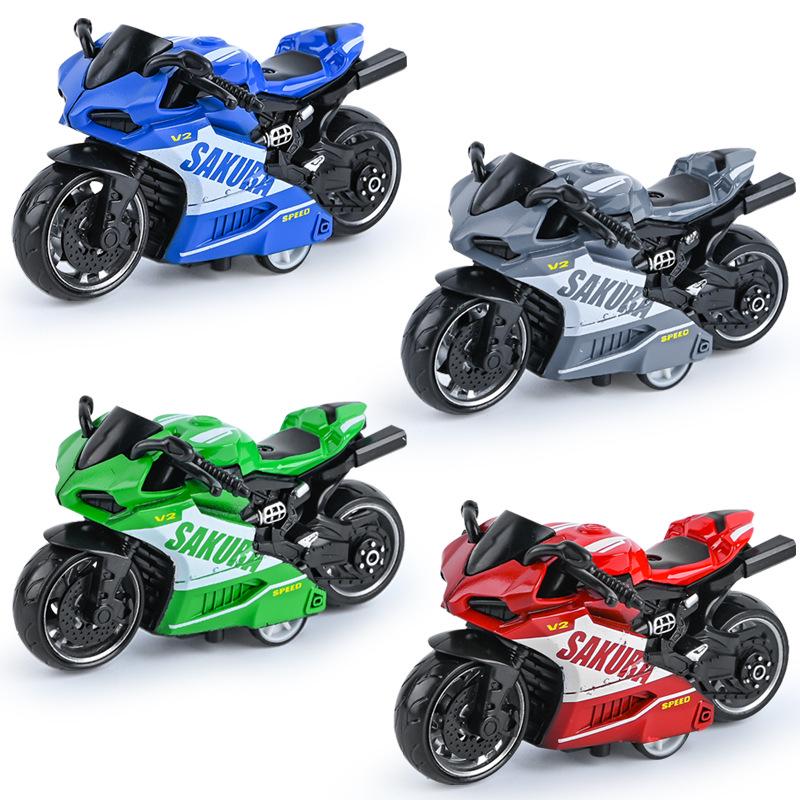 Douyin Celebrity Kids' Toy: Alloy Pull-back Mini Motorcycle Model