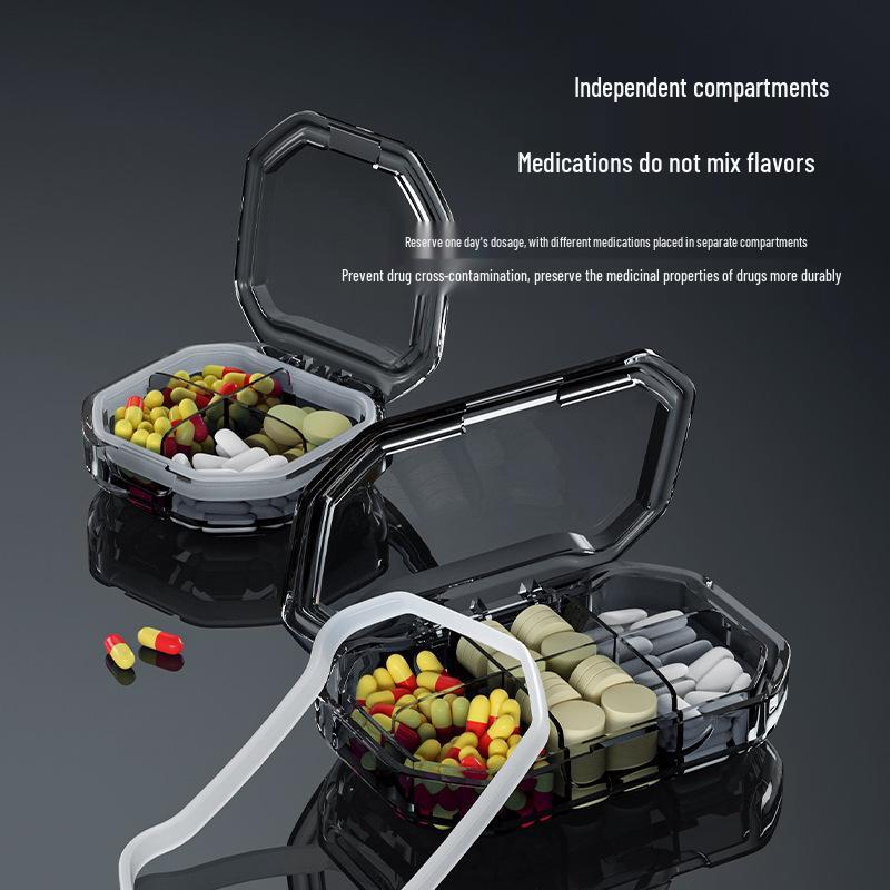Portable Moisture-Proof Pill Dispenser: 3 Daily Doses, 7-Day Compact Organizer