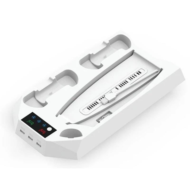 

База вентилируемая док-станция охладитель проверка загрузчик для Sony PS5 / PS5 Slim PlayStation 5 PS Play консольная станция поддержка игровой подставки игровые приспособления 35.7*20*3.9cm белый