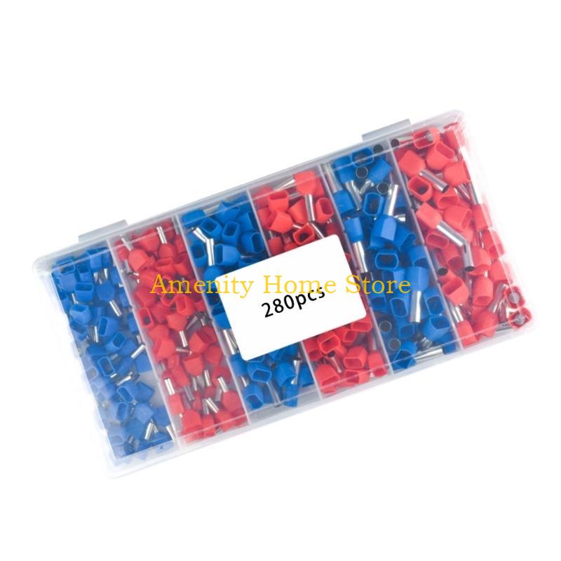 F26C Ferrules Terminals Set Insulated Ferrule Crimps Pin Twin Ferrule Connectors