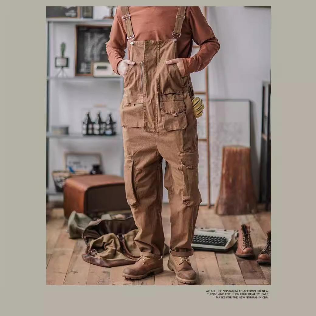 Vīriešu Vintage Kombinezons Kokvilnas Brīva piegriezuma